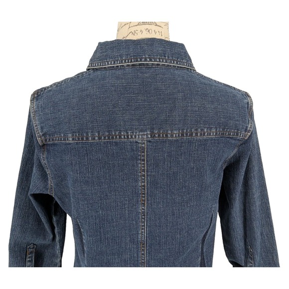 Old Navy Denim Dress 10 Blue Cotton Poly Stretch Casual Western - Picture 10 of 11